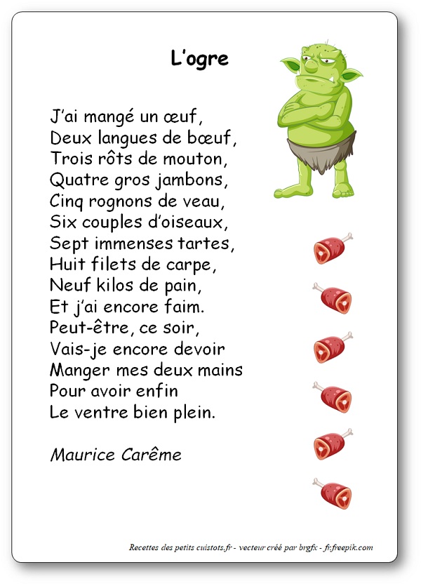 Poème L'ogre de Maurice Carême