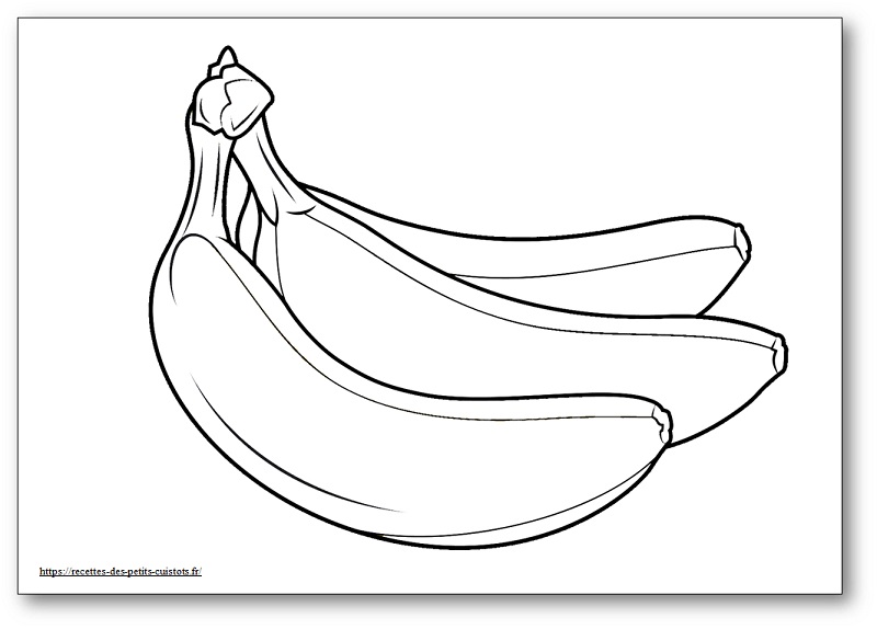 Banane dessin a colorier télécharger gratuit noir et blanc